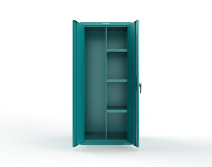 Heavy Duty 18 GA Janitorial Cabinet with 3 Half Shelves - 30 in. W x 24 in. D x 72 in. H - 2.66-BC-243-P-5021