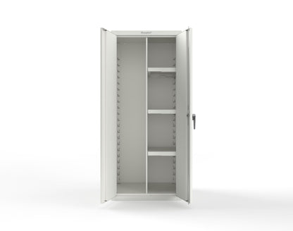 Heavy Duty 18 GA Janitorial Cabinet with 3 Half Shelves - 30 in. W x 24 in. D x 72 in. H - 2.66-BC-243-P-9003