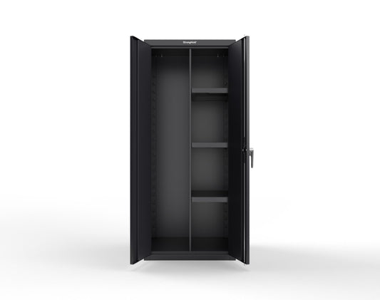 Heavy Duty 18 GA Janitorial Cabinet with 3 Half Shelves - 30 in. W x 24 in. D x 72 in. H - 2.66-BC-243-P-9005