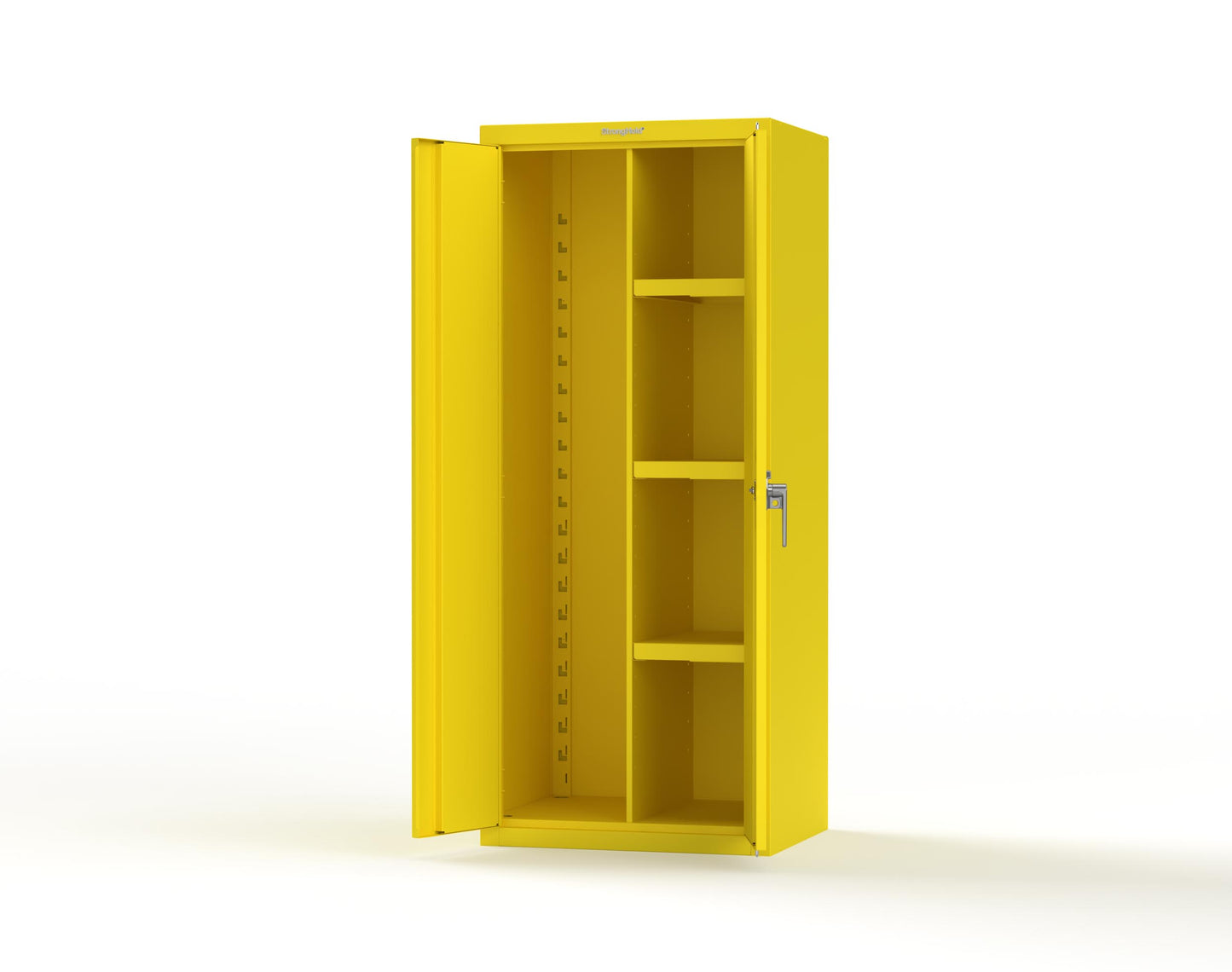 Heavy Duty 18 GA Janitorial Cabinet with 3 Half Shelves - 30 in. W x 24 in. D x 72 in. H - 2.66-BC-243-P-1021