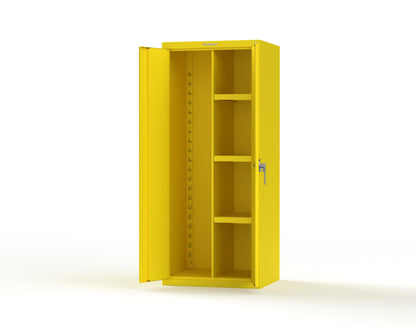 Heavy Duty 18 GA Janitorial Cabinet with 3 Half Shelves - 30 in. W x 24 in. D x 72 in. H - 2.66-BC-243-P-1021