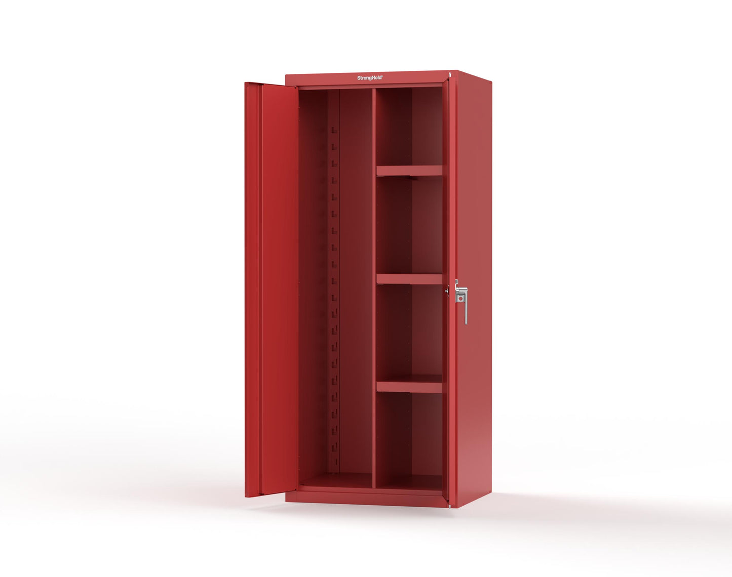 Heavy Duty 18 GA Janitorial Cabinet with 3 Half Shelves - 30 in. W x 24 in. D x 72 in. H - 2.66-BC-243-P-3001