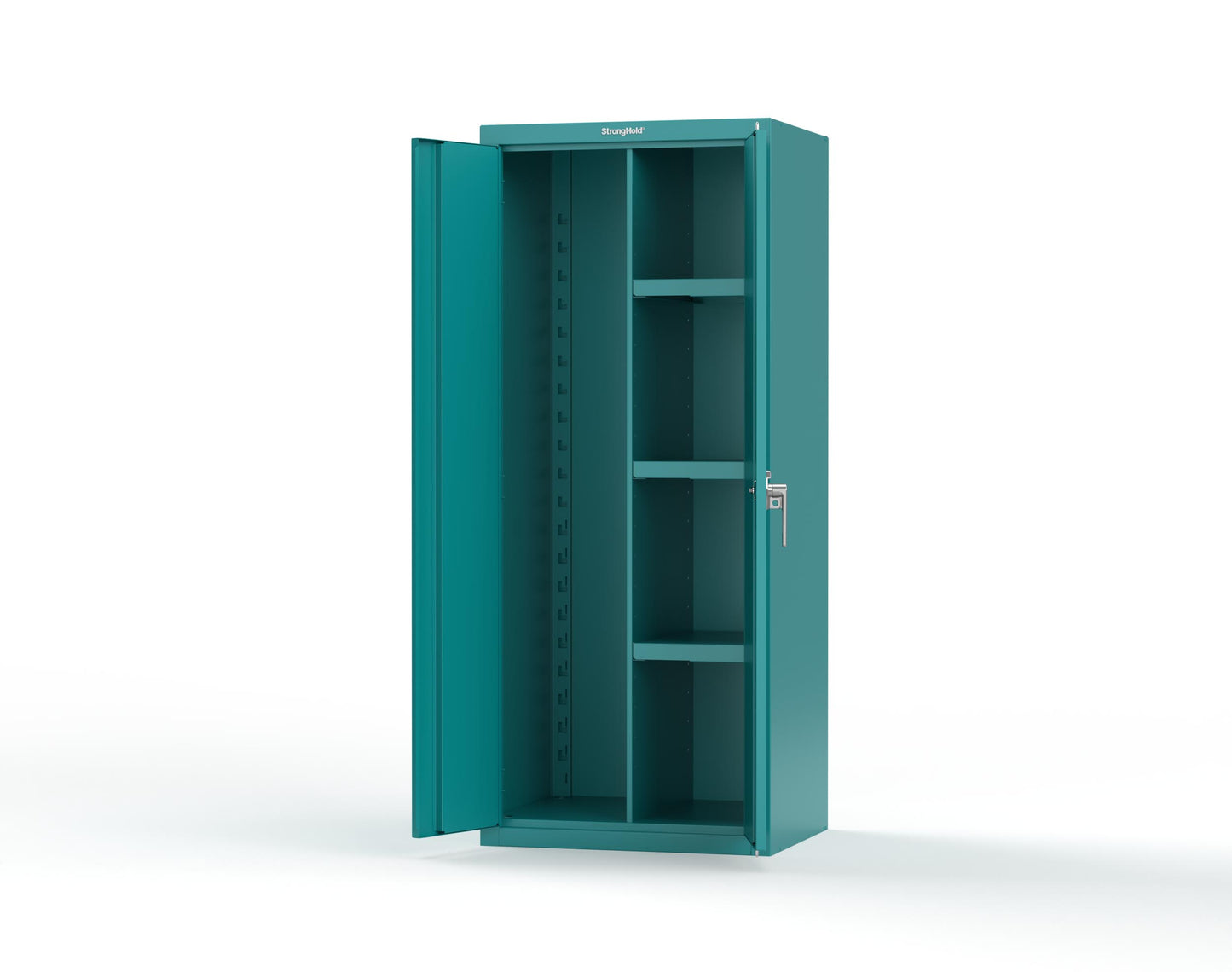 Heavy Duty 18 GA Janitorial Cabinet with 3 Half Shelves - 30 in. W x 24 in. D x 72 in. H - 2.66-BC-243-P-5021