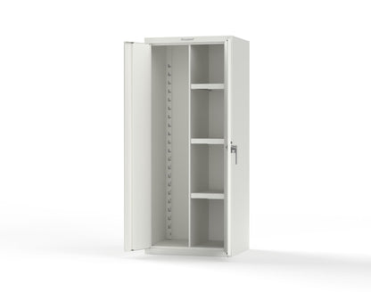 Heavy Duty 18 GA Janitorial Cabinet with 3 Half Shelves - 30 in. W x 24 in. D x 72 in. H - 2.66-BC-243-P-9003