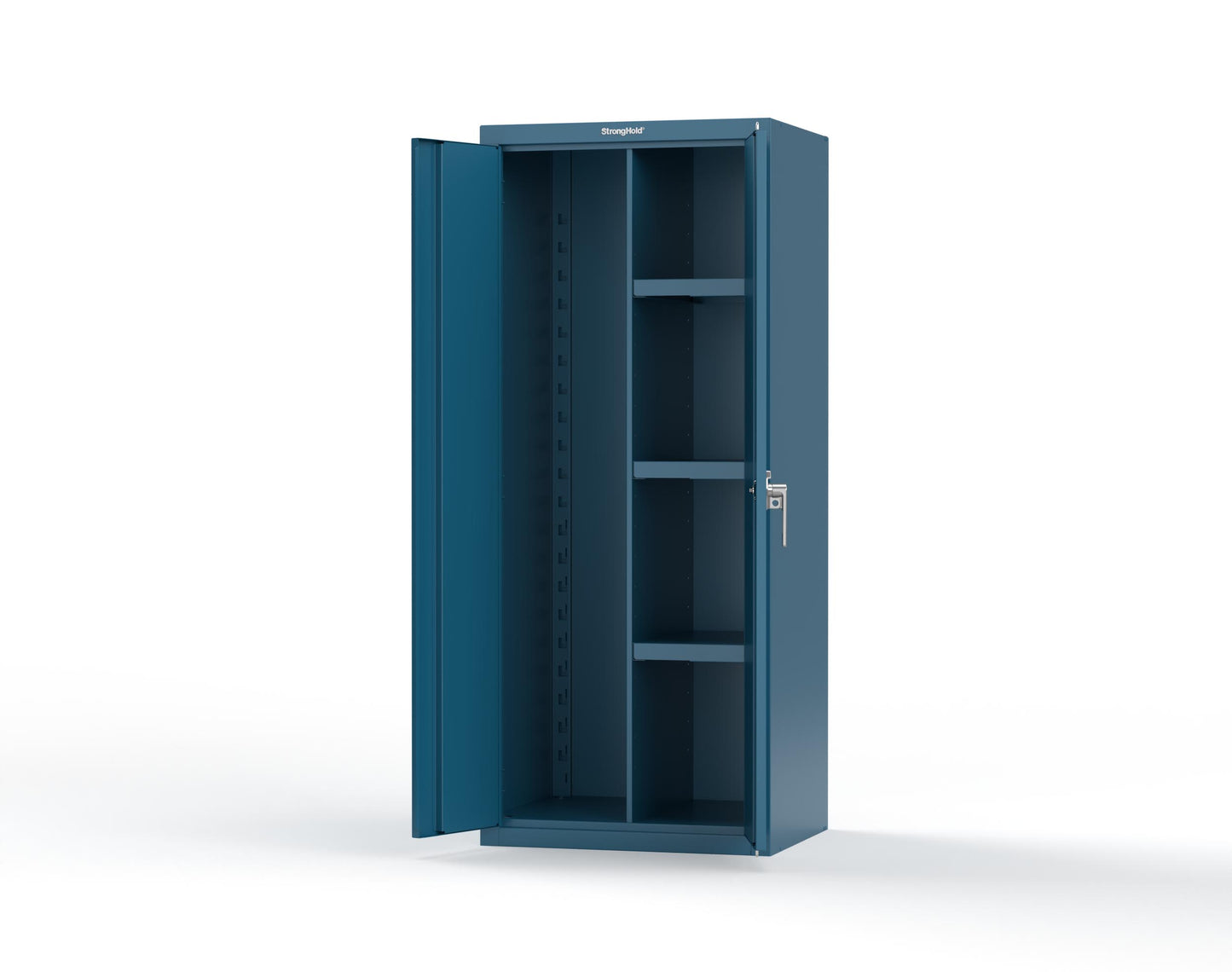 Heavy Duty 18 GA Janitorial Cabinet with 3 Half Shelves - 30 in. W x 24 in. D x 72 in. H - 2.66-BC-243-P-5001