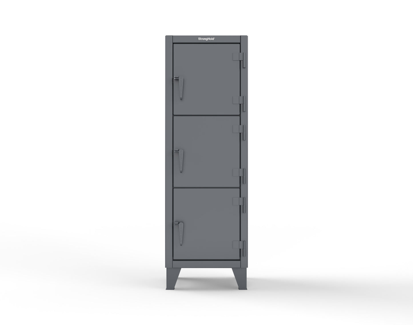 Extreme Duty 12 GA Triple-Tier Locker with 3 Compartments, 22 in. W x 18in. D x 68 in. H - 25-18-3TMT-7024