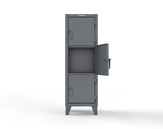 Extreme Duty 12 GA Triple-Tier Locker with 3 Compartments, 22 in. W x 18in. D x 68 in. H - 25-18-3TMT-7024