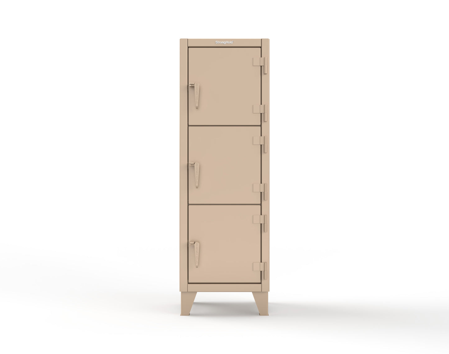 Extreme Duty 12 GA Triple-Tier Locker with 3 Compartments, 22 in. W x 18in. D x 68 in. H - 25-18-3TMT-1019