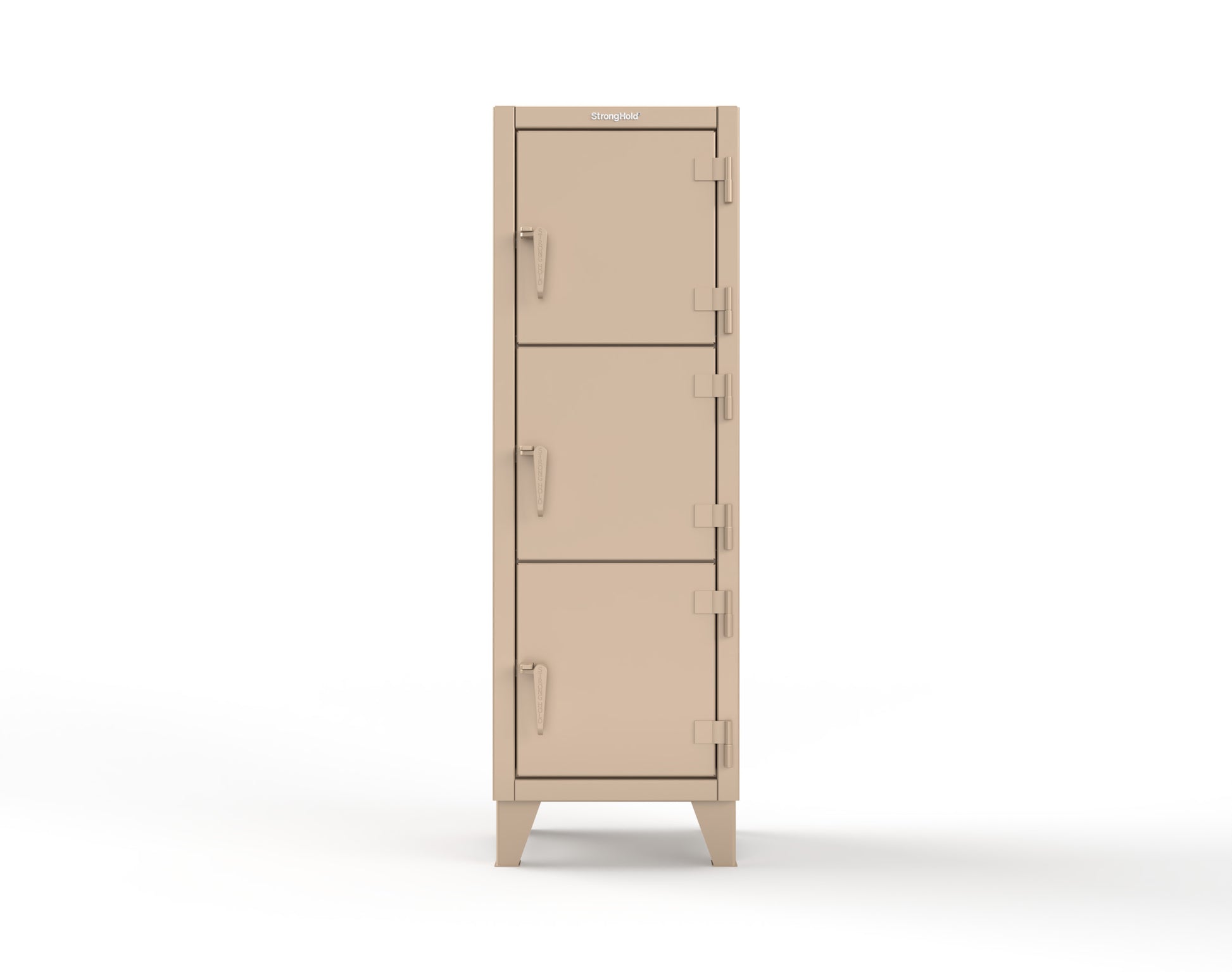 Extreme Duty 12 GA Triple-Tier Locker with 3 Compartments, 22 in. W x 18in. D x 68 in. H - 25-18-3TMT-1019