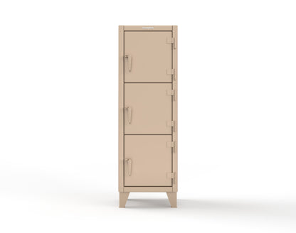 Extreme Duty 12 GA Triple-Tier Locker with 3 Compartments, 22 in. W x 18in. D x 68 in. H - 25-18-3TMT-1019