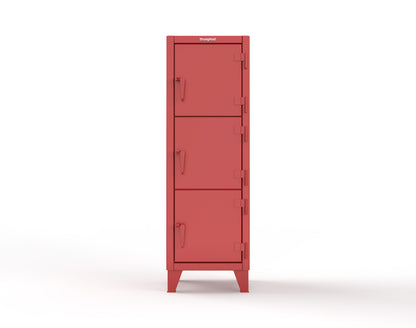 Extreme Duty 12 GA Triple-Tier Locker with 3 Compartments, 22 in. W x 18in. D x 68 in. H - 25-18-3TMT-3001