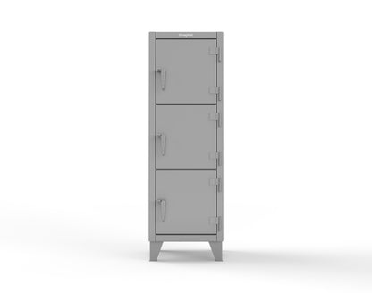 Extreme Duty 12 GA Triple-Tier Locker with 3 Compartments, 22 in. W x 18in. D x 68 in. H - 25-18-3TMT-7037
