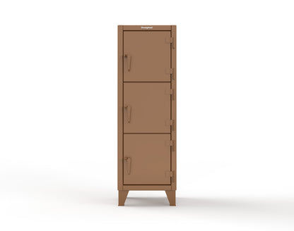 Extreme Duty 12 GA Triple-Tier Locker with 3 Compartments, 22 in. W x 18in. D x 68 in. H - 25-18-3TMT-8008