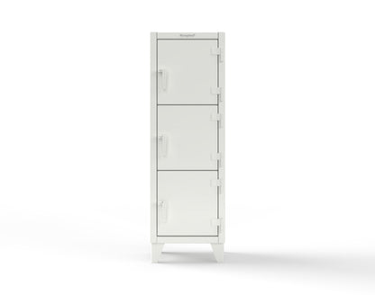 Extreme Duty 12 GA Triple-Tier Locker with 3 Compartments, 22 in. W x 18in. D x 68 in. H - 25-18-3TMT-9003