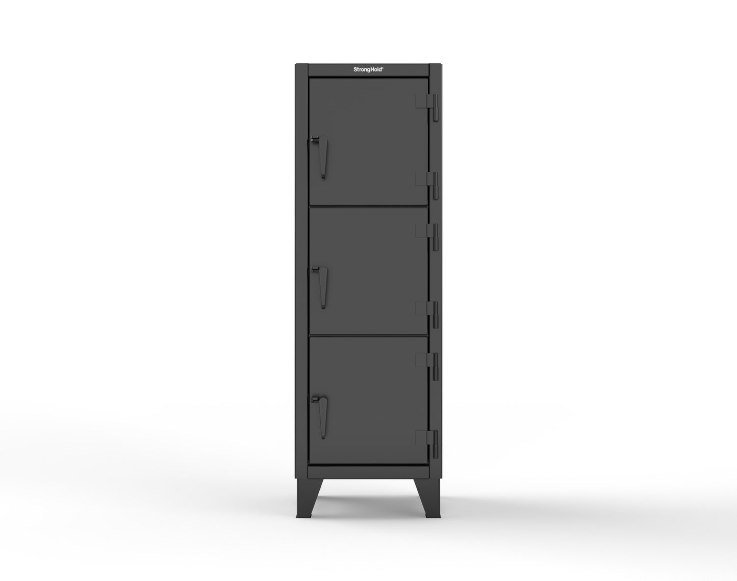 Extreme Duty 12 GA Triple-Tier Locker with 3 Compartments, 22 in. W x 18in. D x 68 in. H - 25-18-3TMT-9005