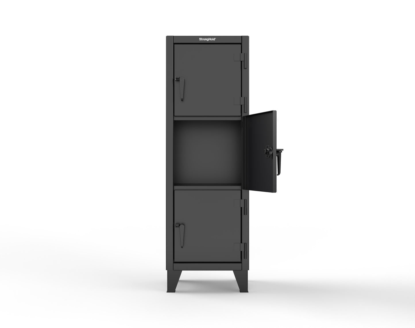 Extreme Duty 12 GA Triple-Tier Locker with 3 Compartments, 22 in. W x 18in. D x 68 in. H - 25-18-3TMT-9005