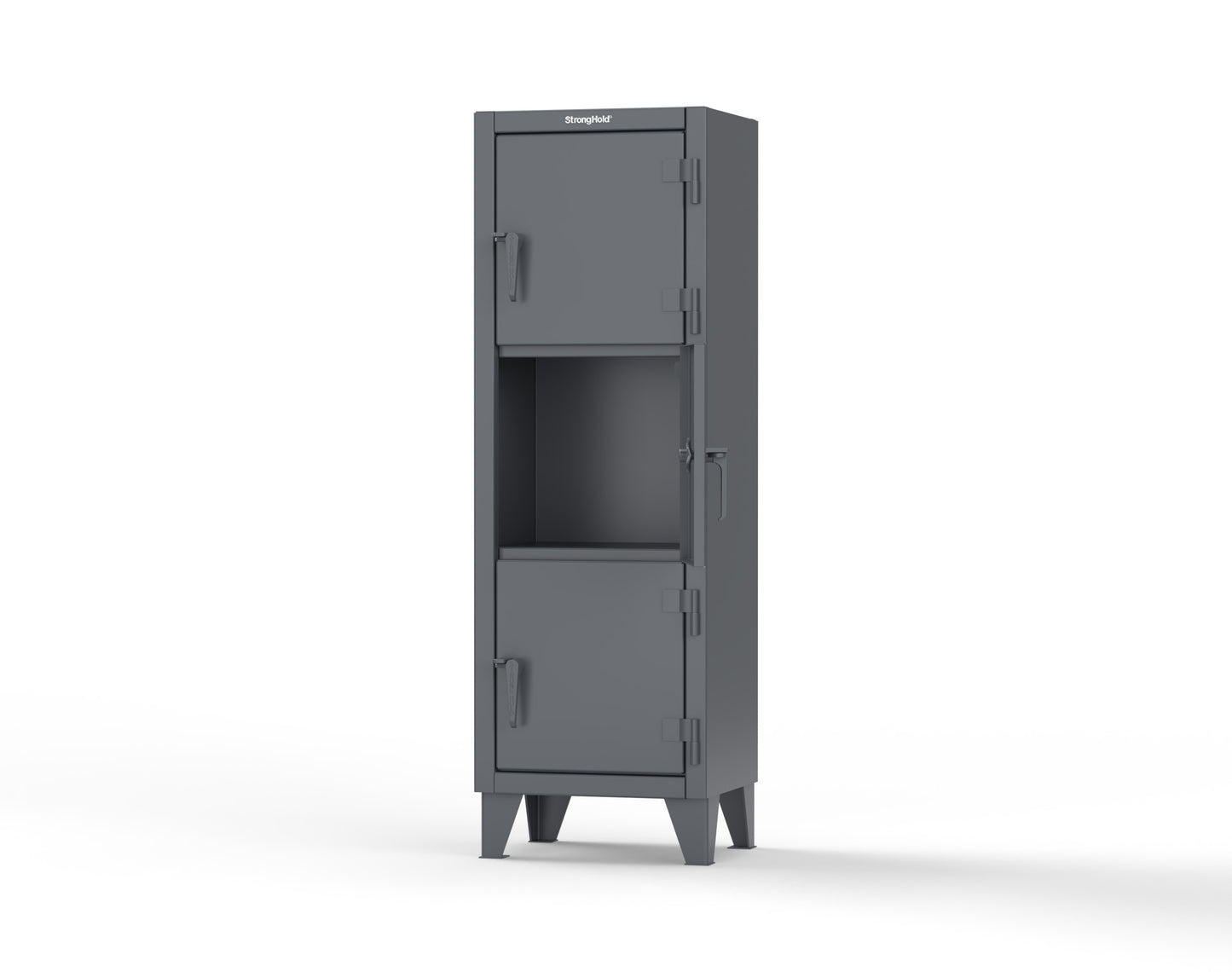 Extreme Duty 12 GA Triple-Tier Locker with 3 Compartments, 22 in. W x 18in. D x 68 in. H - 25-18-3TMT-7024