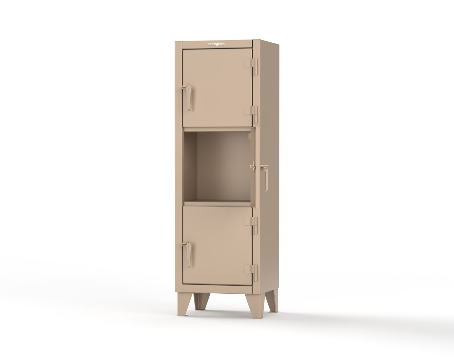 Extreme Duty 12 GA Triple-Tier Locker with 3 Compartments, 22 in. W x 18in. D x 68 in. H - 25-18-3TMT-1019