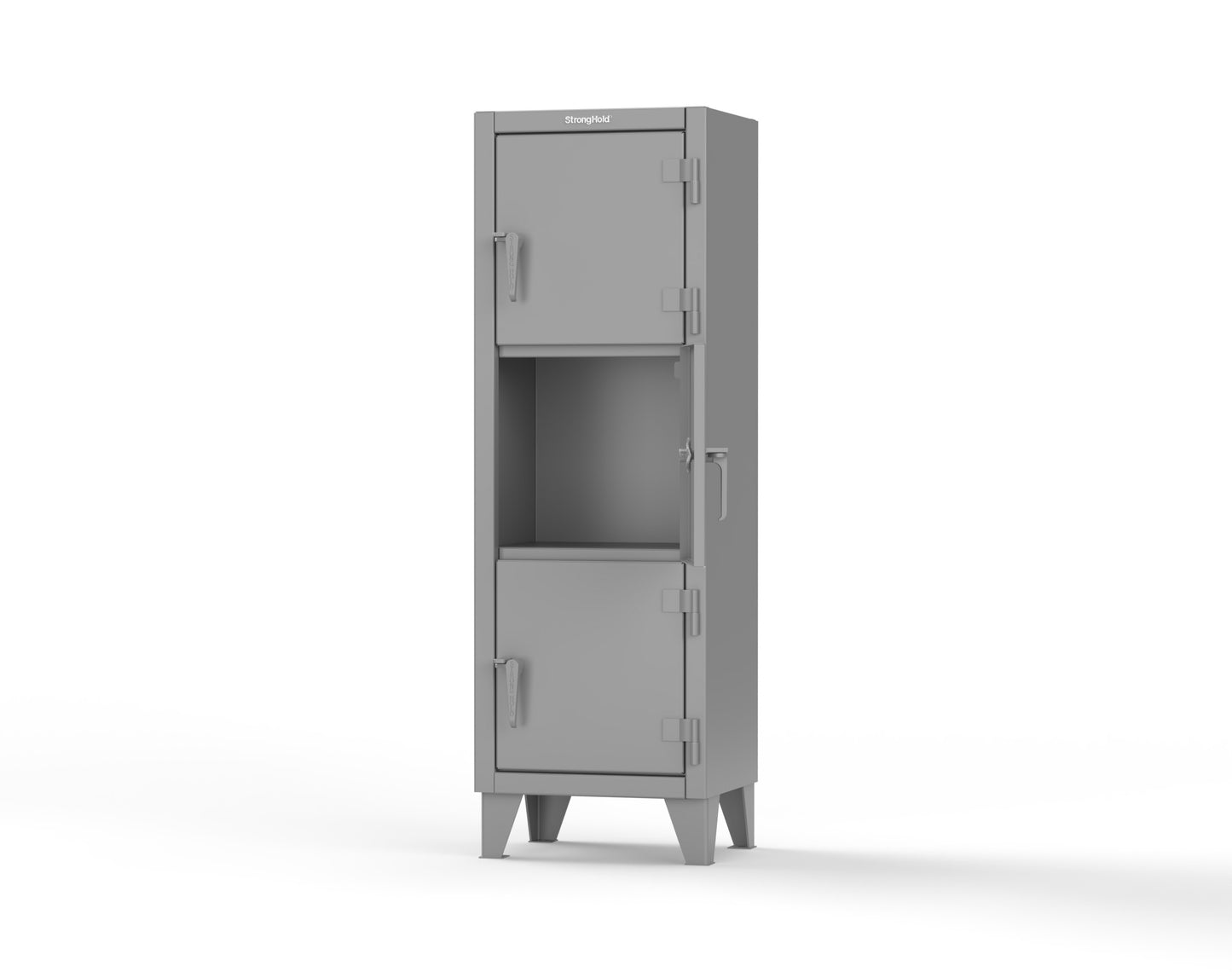 Extreme Duty 12 GA Triple-Tier Locker with 3 Compartments, 22 in. W x 18in. D x 68 in. H - 25-18-3TMT-7037
