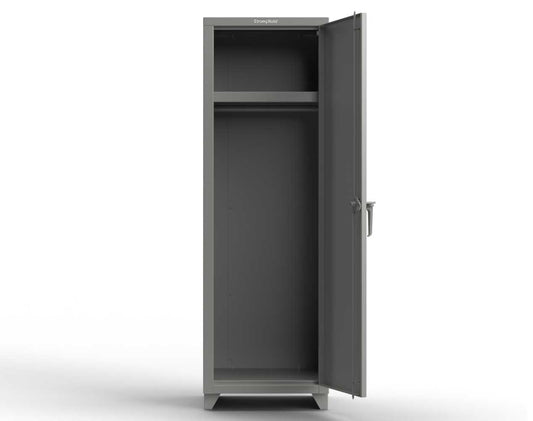 Extra Heavy Duty 14 GA Single-Tier Locker with Shelf and Hanger Rod, 1 Compartment - 24 in. W x 24 in. D x 75 in. H