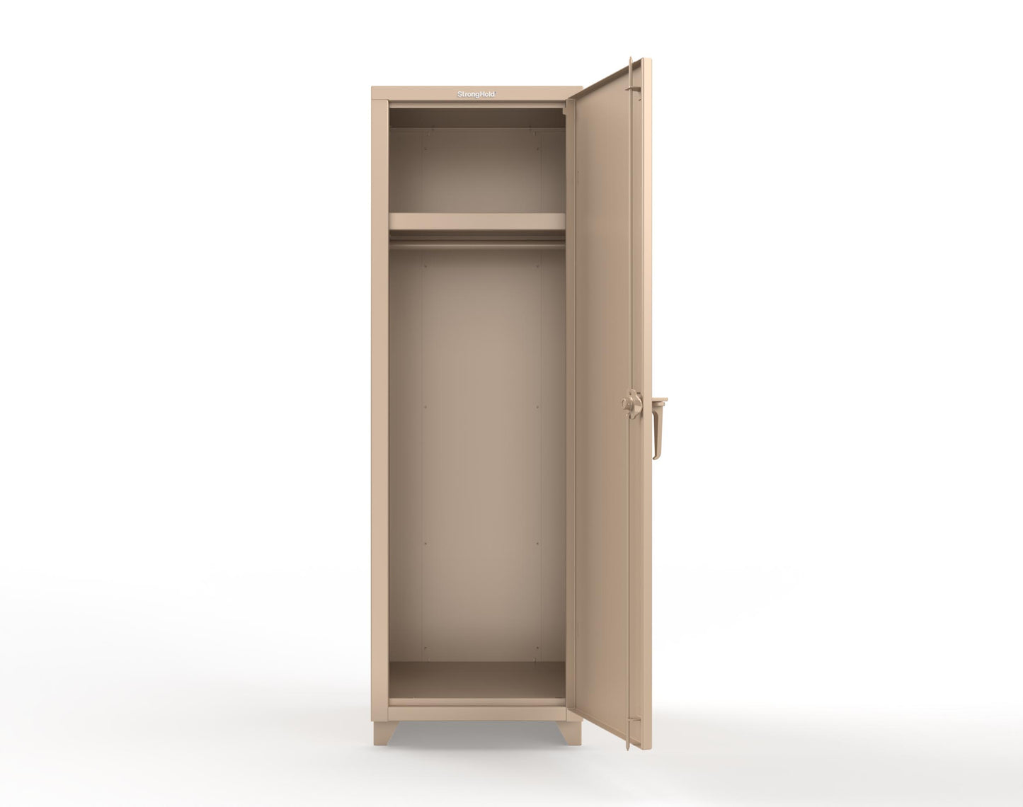 Extra Heavy Duty 14 GA Single-Tier Locker with Shelf and Hanger Rod, 1 Compartment - 24 in. W x 24 in. D x 75 in. H - 26-1D-24-1T-L-1019