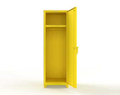 Extra Heavy Duty 14 GA Single-Tier Locker with Shelf and Hanger Rod, 1 Compartment - 24 in. W x 24 in. D x 75 in. H - 26-1D-24-1T-L-1021