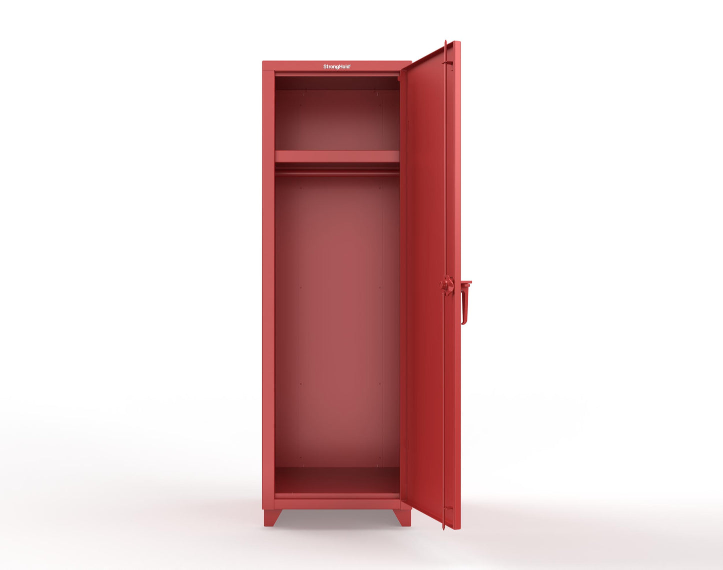 Extra Heavy Duty 14 GA Single-Tier Locker with Shelf and Hanger Rod, 1 Compartment - 24 in. W x 24 in. D x 75 in. H - 26-1D-24-1T-L-3001