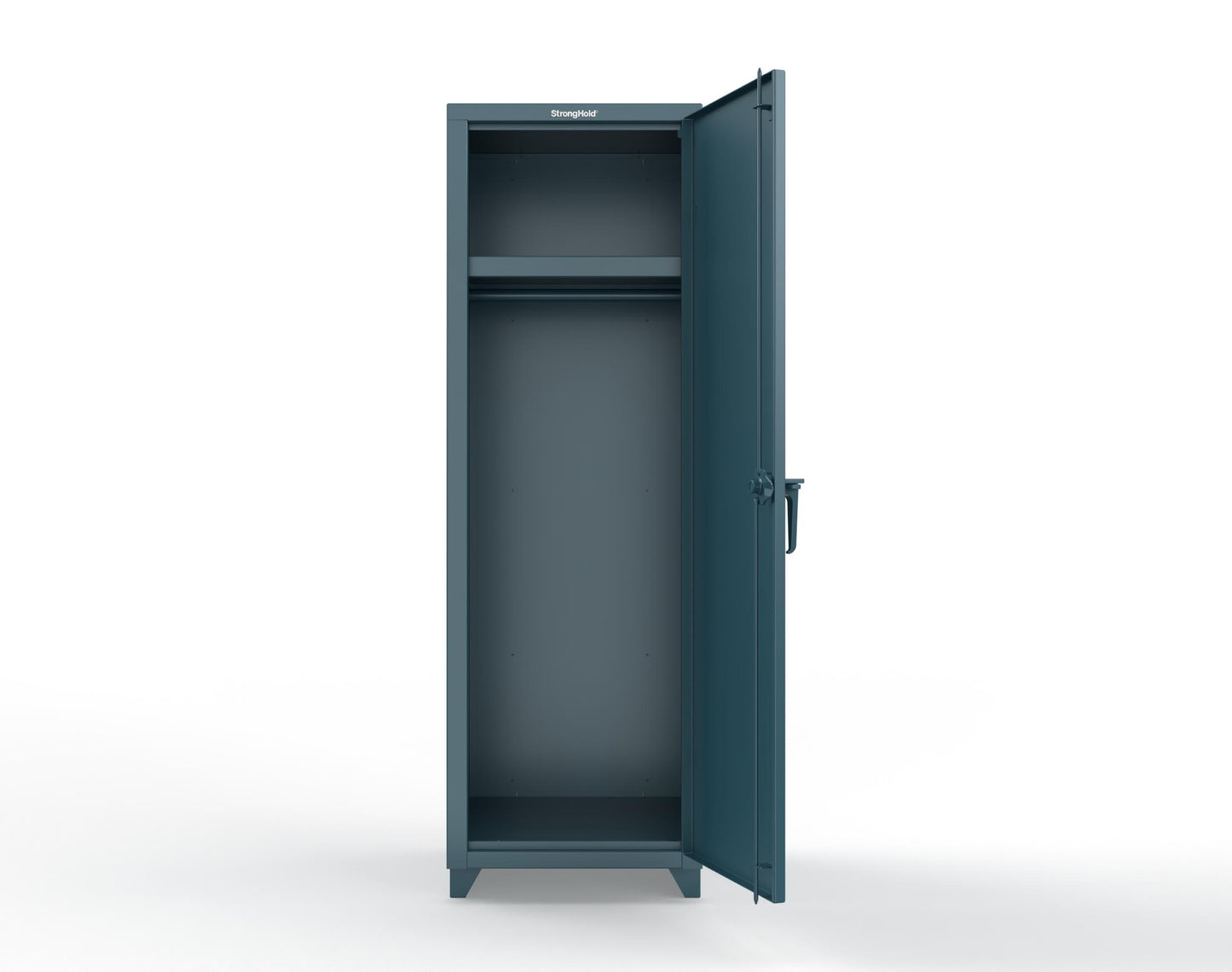 Extra Heavy Duty 14 GA Single-Tier Locker with Shelf and Hanger Rod, 1 Compartment - 24 in. W x 24 in. D x 75 in. H - 26-1D-24-1T-L-5001