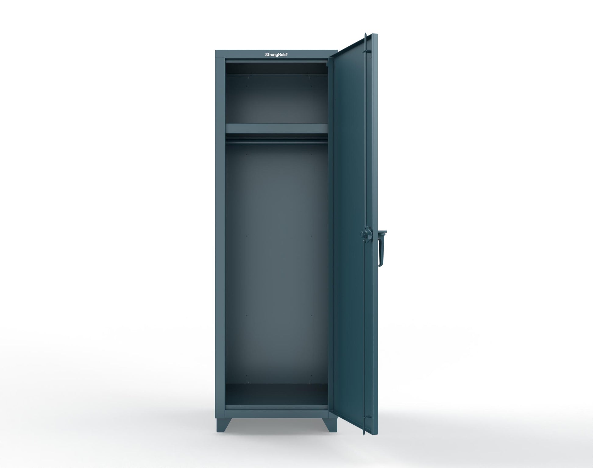 Extra Heavy Duty 14 GA Single-Tier Locker with Shelf and Hanger Rod, 1 Compartment - 24 in. W x 24 in. D x 75 in. H - 26-1D-24-1T-L-5001