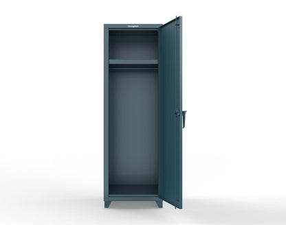 Extra Heavy Duty 14 GA Single-Tier Locker with Shelf and Hanger Rod, 1 Compartment - 24 in. W x 24 in. D x 75 in. H - 26-1D-24-1T-L-5001
