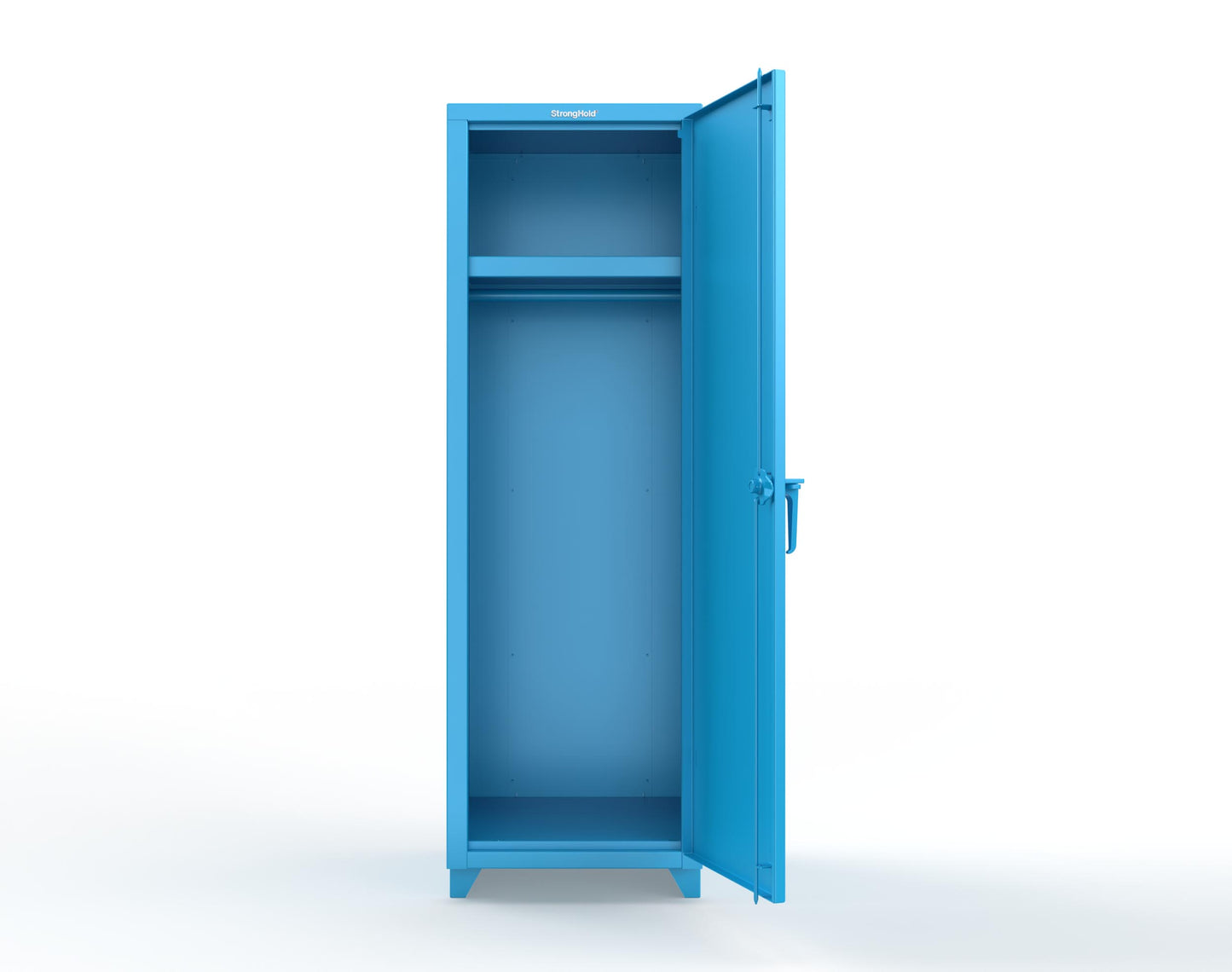 Extra Heavy Duty 14 GA Single-Tier Locker with Shelf and Hanger Rod, 1 Compartment - 24 in. W x 24 in. D x 75 in. H - 26-1D-24-1T-L-5012
