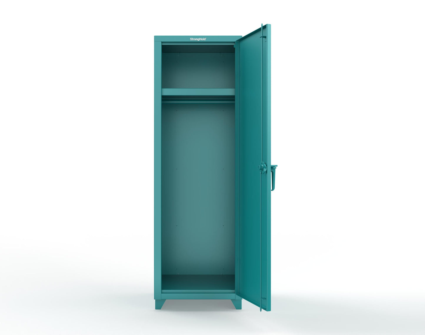 Extra Heavy Duty 14 GA Single-Tier Locker with Shelf and Hanger Rod, 1 Compartment - 24 in. W x 24 in. D x 75 in. H - 26-1D-24-1T-L-5021