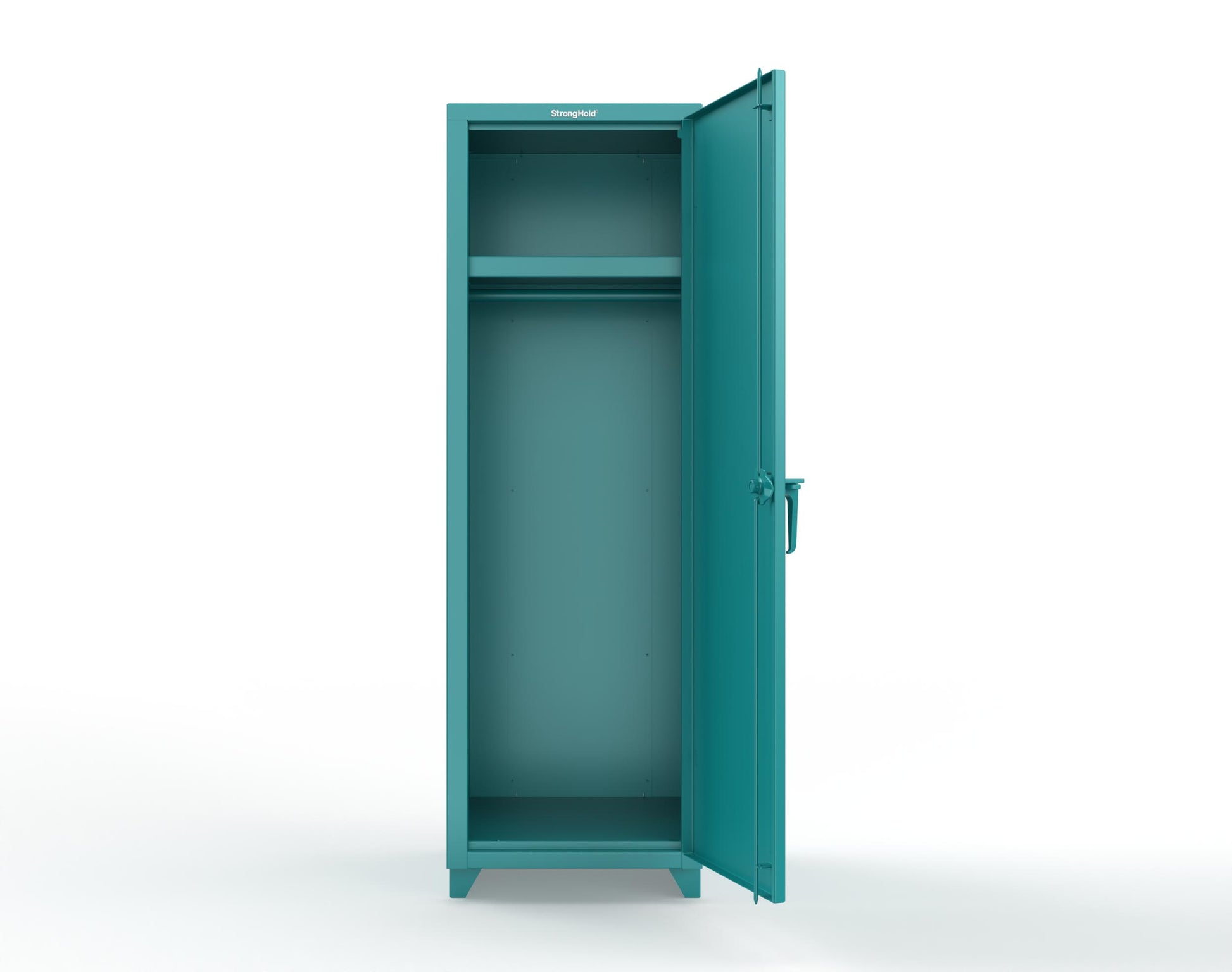 Extra Heavy Duty 14 GA Single-Tier Locker with Shelf and Hanger Rod, 1 Compartment - 24 in. W x 24 in. D x 75 in. H - 26-1D-24-1T-L-5021