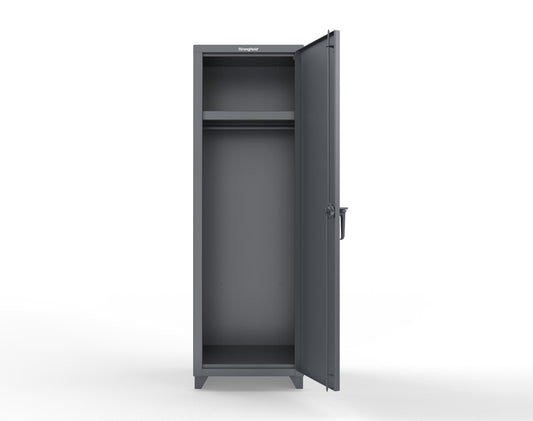 Extra Heavy Duty 14 GA Single-Tier Locker with Shelf and Hanger Rod, 1 Compartment - 24 in. W x 24 in. D x 75 in. H - 26-1D-24-1T-L-7024