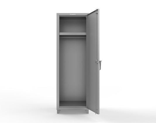 Extra Heavy Duty 14 GA Single-Tier Locker with Shelf and Hanger Rod, 1 Compartment - 24 in. W x 24 in. D x 75 in. H - 26-1D-24-1T-L-7037