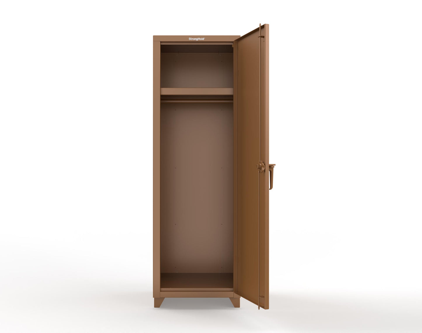 Extra Heavy Duty 14 GA Single-Tier Locker with Shelf and Hanger Rod, 1 Compartment - 24 in. W x 24 in. D x 75 in. H - 26-1D-24-1T-L-8008