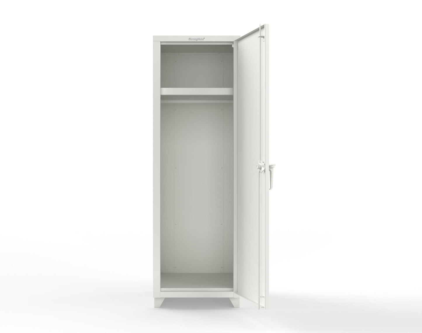 Extra Heavy Duty 14 GA Single-Tier Locker with Shelf and Hanger Rod, 1 Compartment - 24 in. W x 24 in. D x 75 in. H - 26-1D-24-1T-L-9003