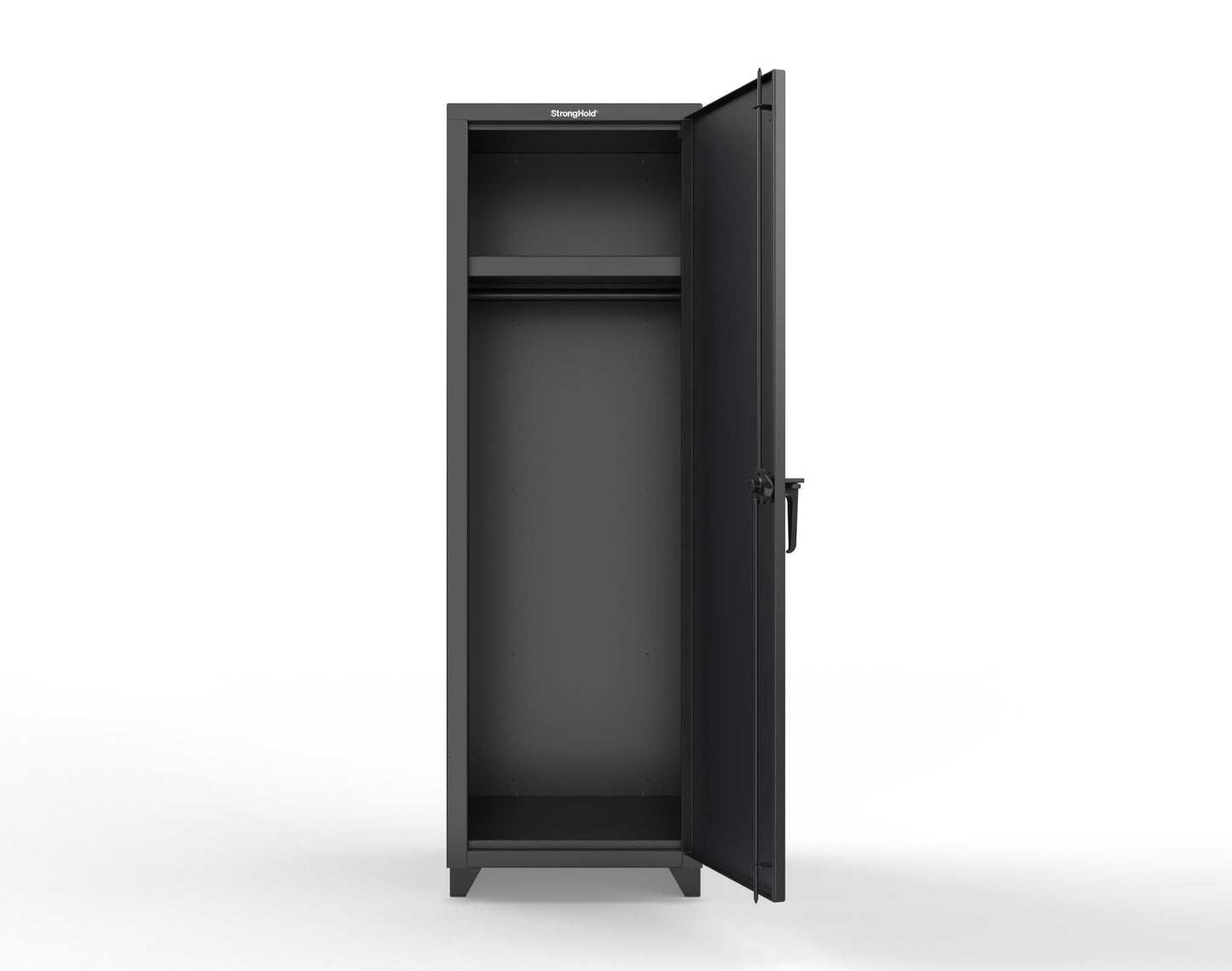 Extra Heavy Duty 14 GA Single-Tier Locker with Shelf and Hanger Rod, 1 Compartment - 24 in. W x 24 in. D x 75 in. H - 26-1D-24-1T-L-9005