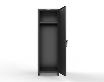 Extra Heavy Duty 14 GA Single-Tier Locker with Shelf and Hanger Rod, 1 Compartment - 24 in. W x 24 in. D x 75 in. H - 26-1D-24-1T-L-9005