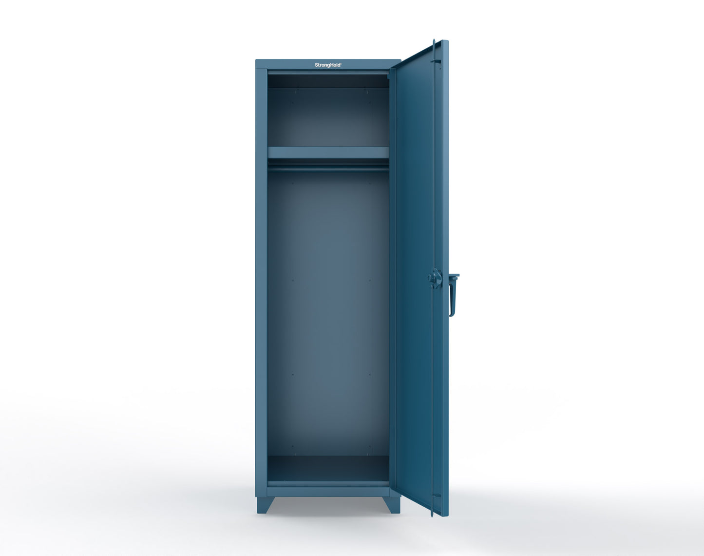 Extra Heavy Duty 14 GA Single-Tier Locker with Shelf and Hanger Rod, 1 Compartment - 24 in. W x 24 in. D x 75 in. H - 26-1D-24-1T-L-5001