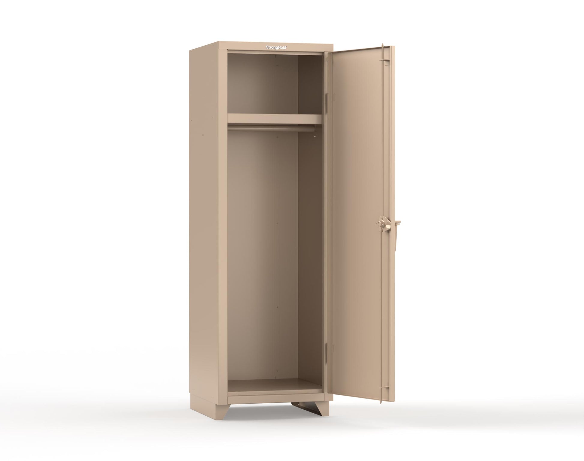 Extra Heavy Duty 14 GA Single-Tier Locker with Shelf and Hanger Rod, 1 Compartment - 24 in. W x 24 in. D x 75 in. H - 26-1D-24-1T-L-1019