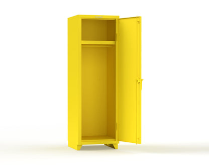 Extra Heavy Duty 14 GA Single-Tier Locker with Shelf and Hanger Rod, 1 Compartment - 24 in. W x 24 in. D x 75 in. H - 26-1D-24-1T-L-1021