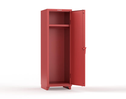 Extra Heavy Duty 14 GA Single-Tier Locker with Shelf and Hanger Rod, 1 Compartment - 24 in. W x 24 in. D x 75 in. H - 26-1D-24-1T-L-3001