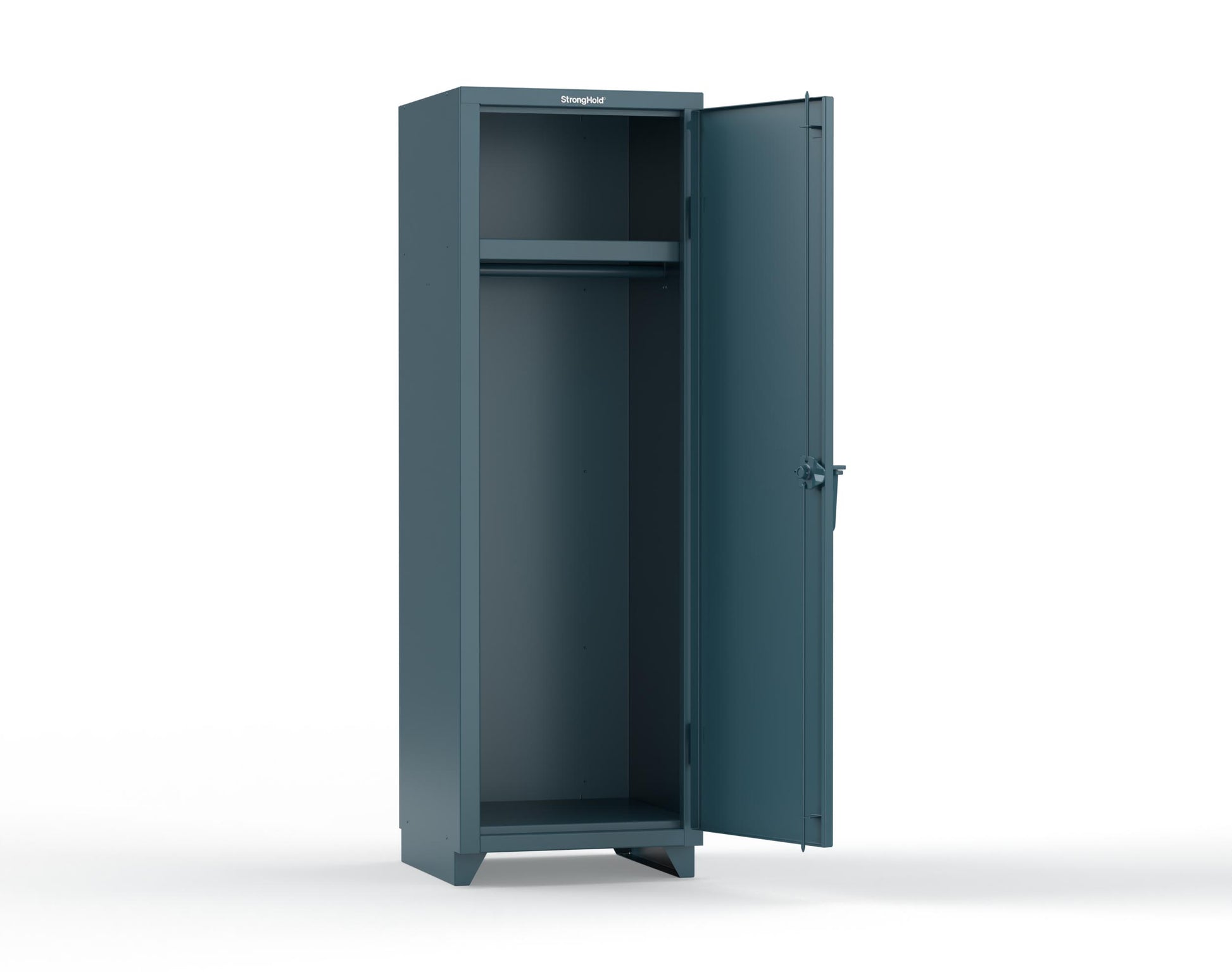 Extra Heavy Duty 14 GA Single-Tier Locker with Shelf and Hanger Rod, 1 Compartment - 24 in. W x 24 in. D x 75 in. H - 26-1D-24-1T-L-5001