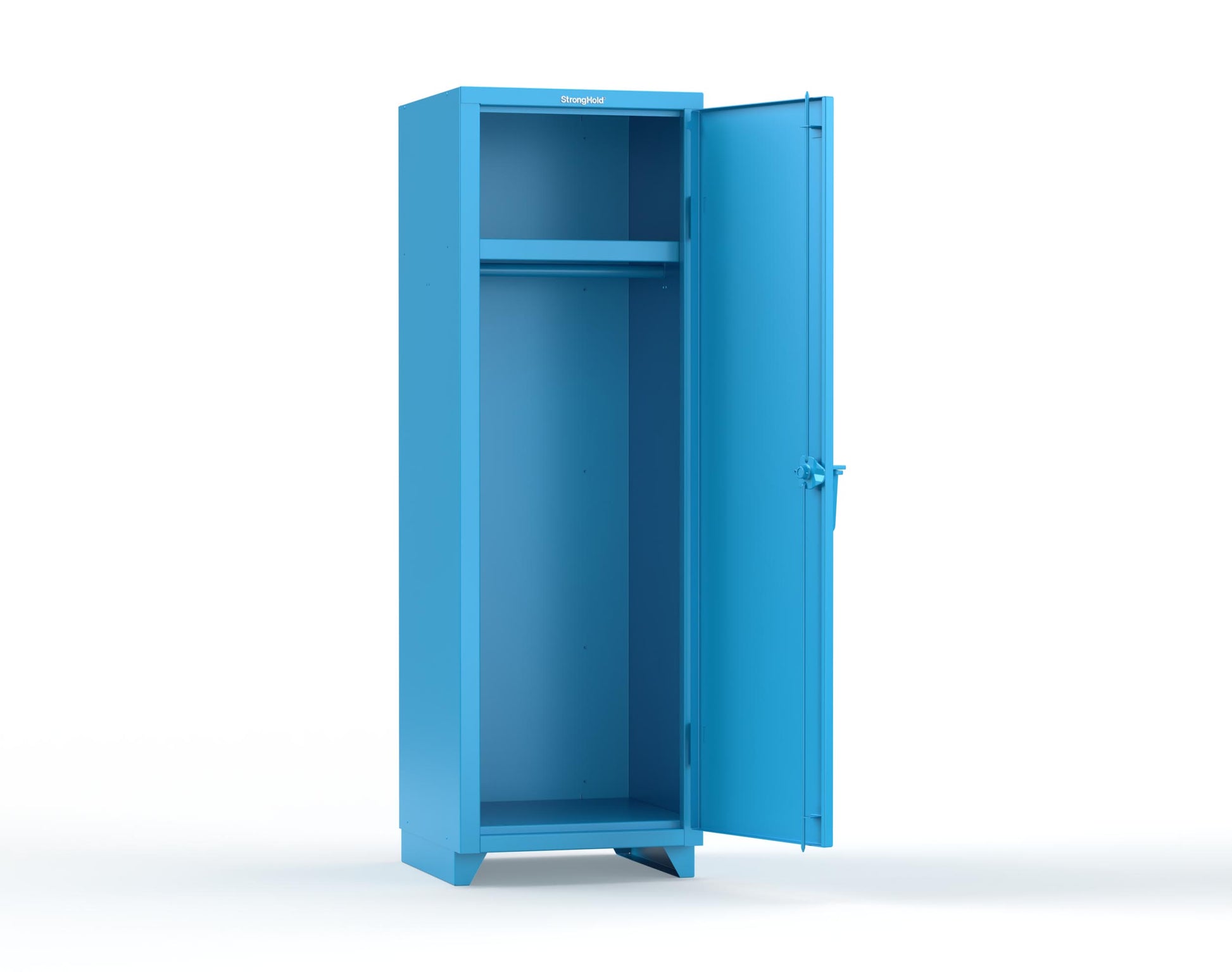Extra Heavy Duty 14 GA Single-Tier Locker with Shelf and Hanger Rod, 1 Compartment - 24 in. W x 24 in. D x 75 in. H - 26-1D-24-1T-L-5012