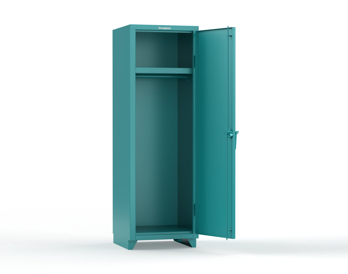 Extra Heavy Duty 14 GA Single-Tier Locker with Shelf and Hanger Rod, 1 Compartment - 24 in. W x 24 in. D x 75 in. H - 26-1D-24-1T-L-5021