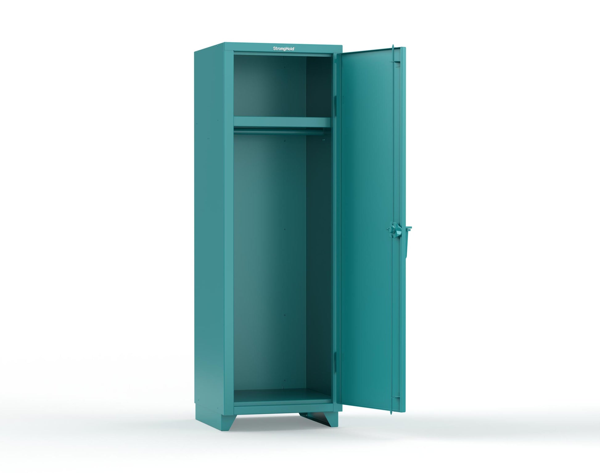Extra Heavy Duty 14 GA Single-Tier Locker with Shelf and Hanger Rod, 1 Compartment - 24 in. W x 24 in. D x 75 in. H - 26-1D-24-1T-L-5021