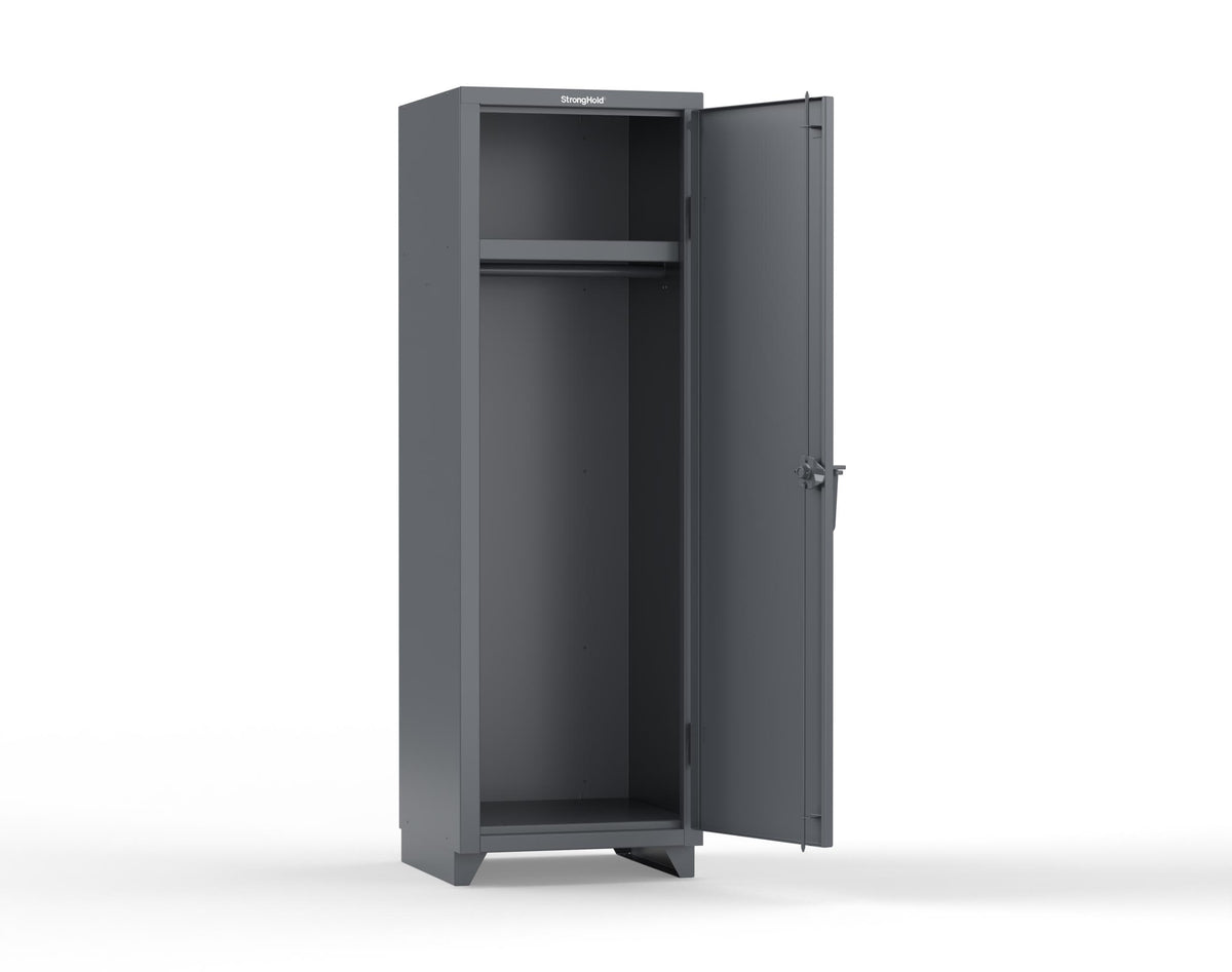 Extra Heavy Duty 14 GA Single-Tier Locker with Shelf and Hanger Rod, 1 Compartment