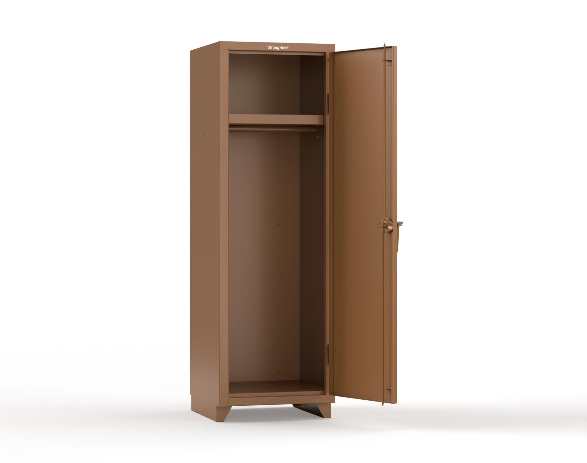 Extra Heavy Duty 14 GA Single-Tier Locker with Shelf and Hanger Rod, 1 Compartment - 24 in. W x 24 in. D x 75 in. H - 26-1D-24-1T-L-8008