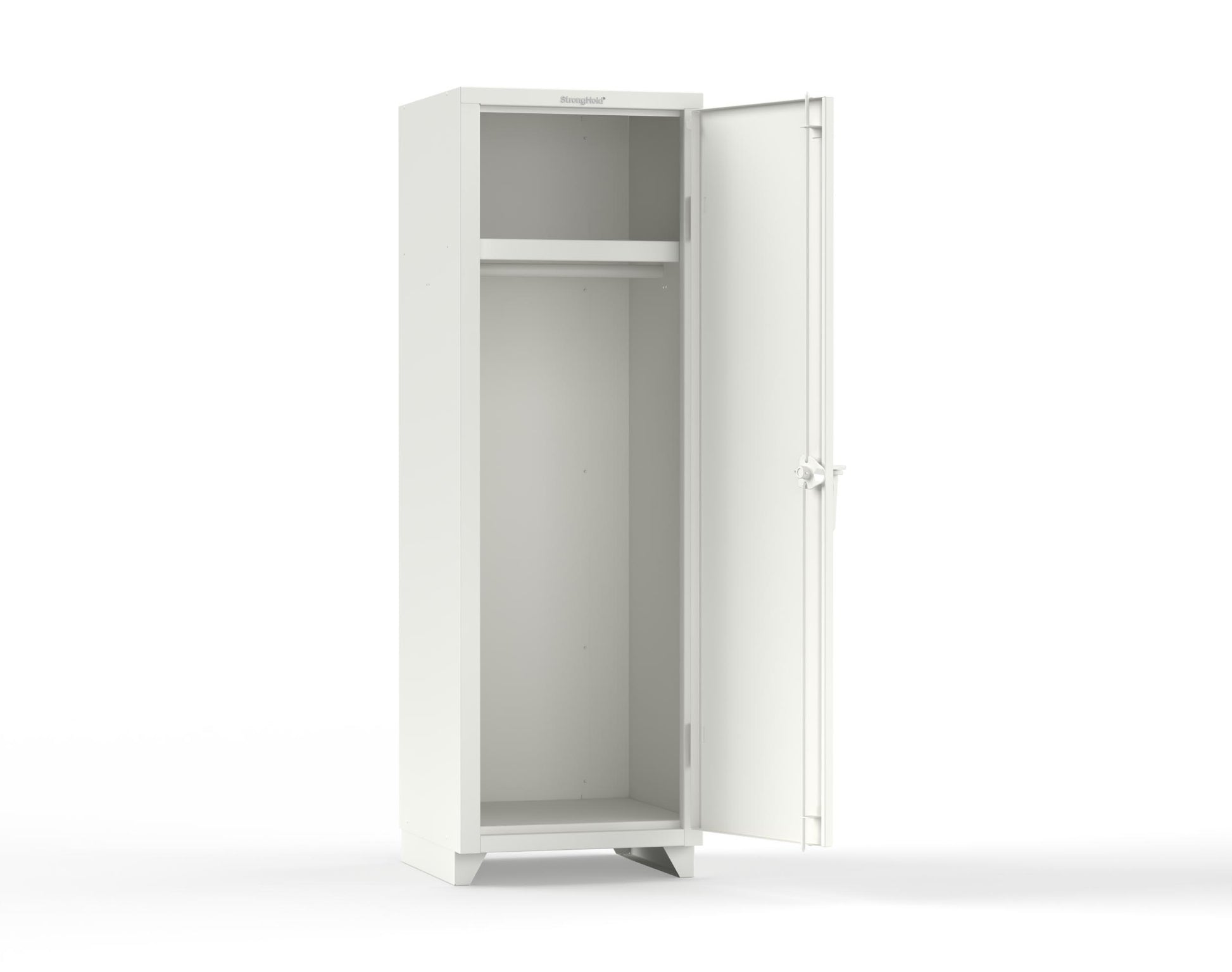 Extra Heavy Duty 14 GA Single-Tier Locker with Shelf and Hanger Rod, 1 Compartment - 24 in. W x 24 in. D x 75 in. H - 26-1D-24-1T-L-9003